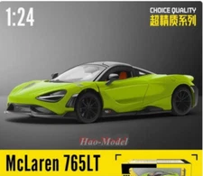 1:24 McLaren 765LT Supercar Racing With base Car Model Alloy Diecast Toys Gifts