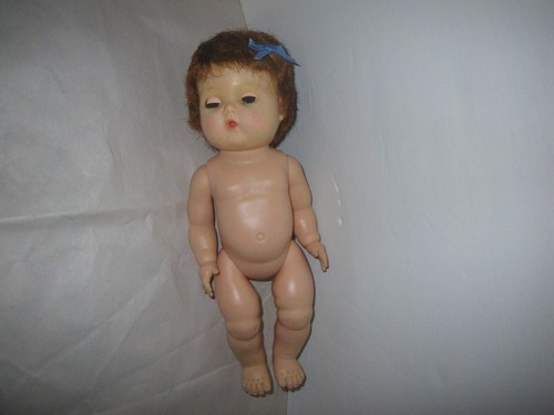 Vintage 12" vinile TinyTearsDoll ~ testa dura ~ capelli saran ~ abito originale, 9 pezzi + #300 - Foto 10 di 11