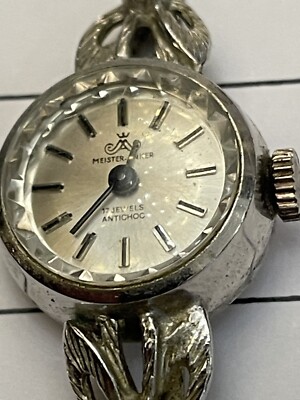 60er 70er Jahre, Damenuhr Meister Anker Saphire Silber 835