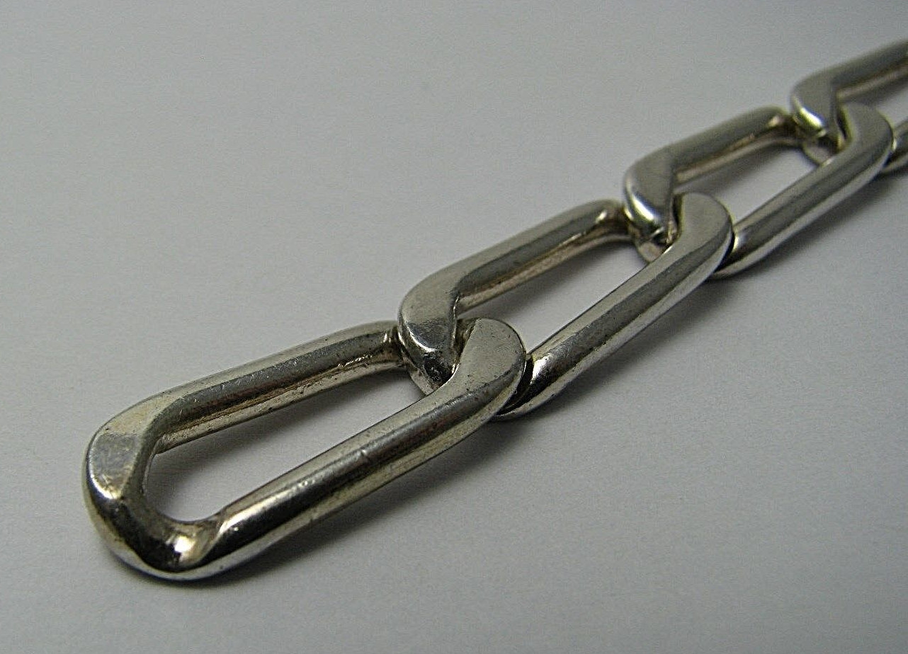 SOLID SILVER CHAIN BRACELET OVAL LINK CHAIN BRACE… - image 6