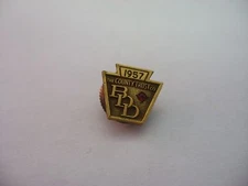Very Nice Vintage 1957 The County Trust Co. BDD Pink Jewel Tie Tack Jewelry