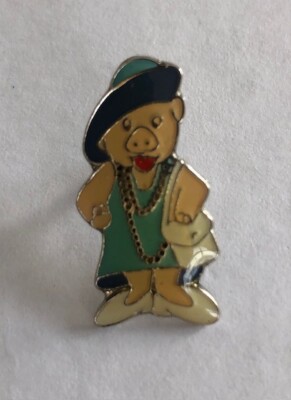 Global Cancer Care Emaille Pin Anstecker - Dame Schwein mit Handtasche & Hut GCC