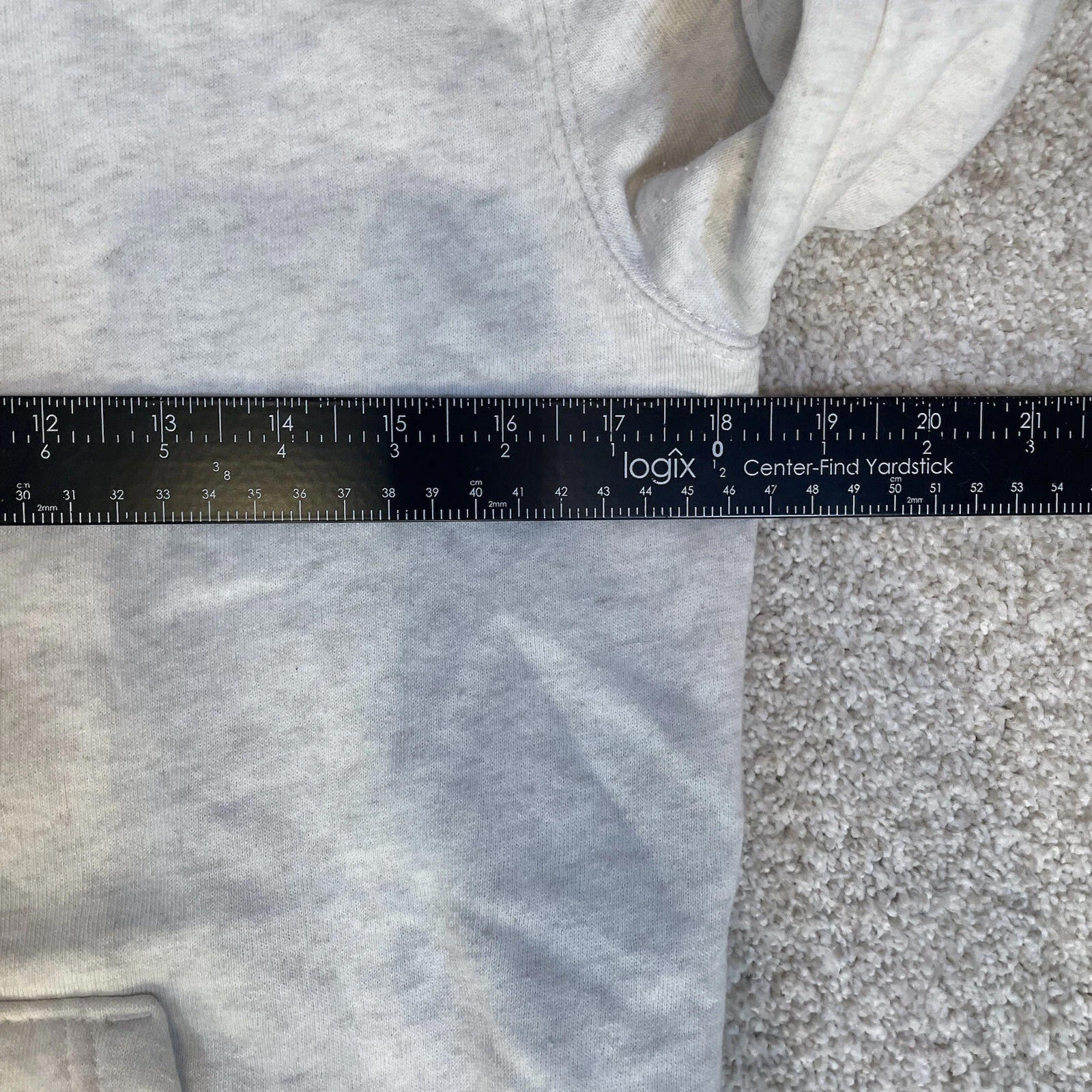 OFF WHITE Felpa con cappuccio e zip intera H&M Basic uomo piccola grigio chiaro bianco sporco con tasche