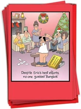 Funny Christmas Card w/ Envelope - No One Guessed Bangkok (Nobleworks)