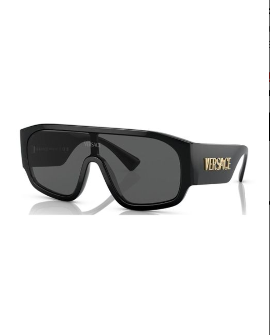 Versace VE4439 GB1/87 Black/Dark Grey Square Women's Sunglasses | eBay