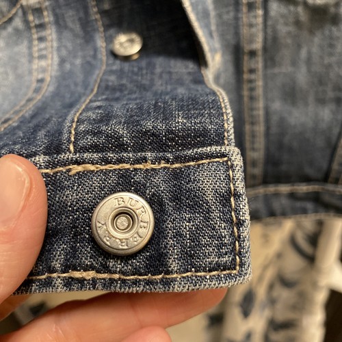 BURBERRY Authentic Children’s Denim Jean Jacket Nova Check Details Size 4 EUC - Picture 4 of 13