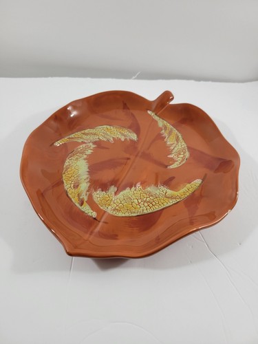 Mayco Ceramic Orange Acorn Shaped Plate Autumn Fall 9"x10" As Is - Picture 4 of 13