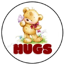 HUGS BEAR ENVELOPE SEALS LABELS STICKERS PARTY FAVORS