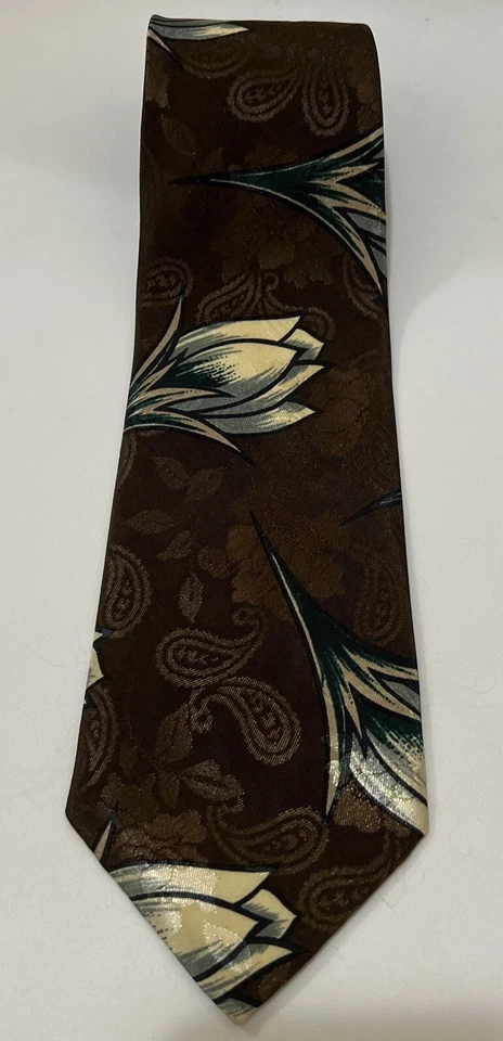 "Corbata vintage floral y cachemira Regency multicolor 58" x 3 1/2""" Foto 3 de 4