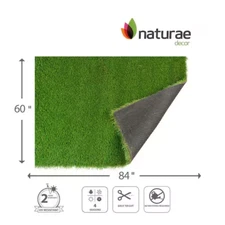 Indoor/Outdoor 5 ft x 7 ft Green Artificial Landscaping Turf Mat NATURAE DECOR