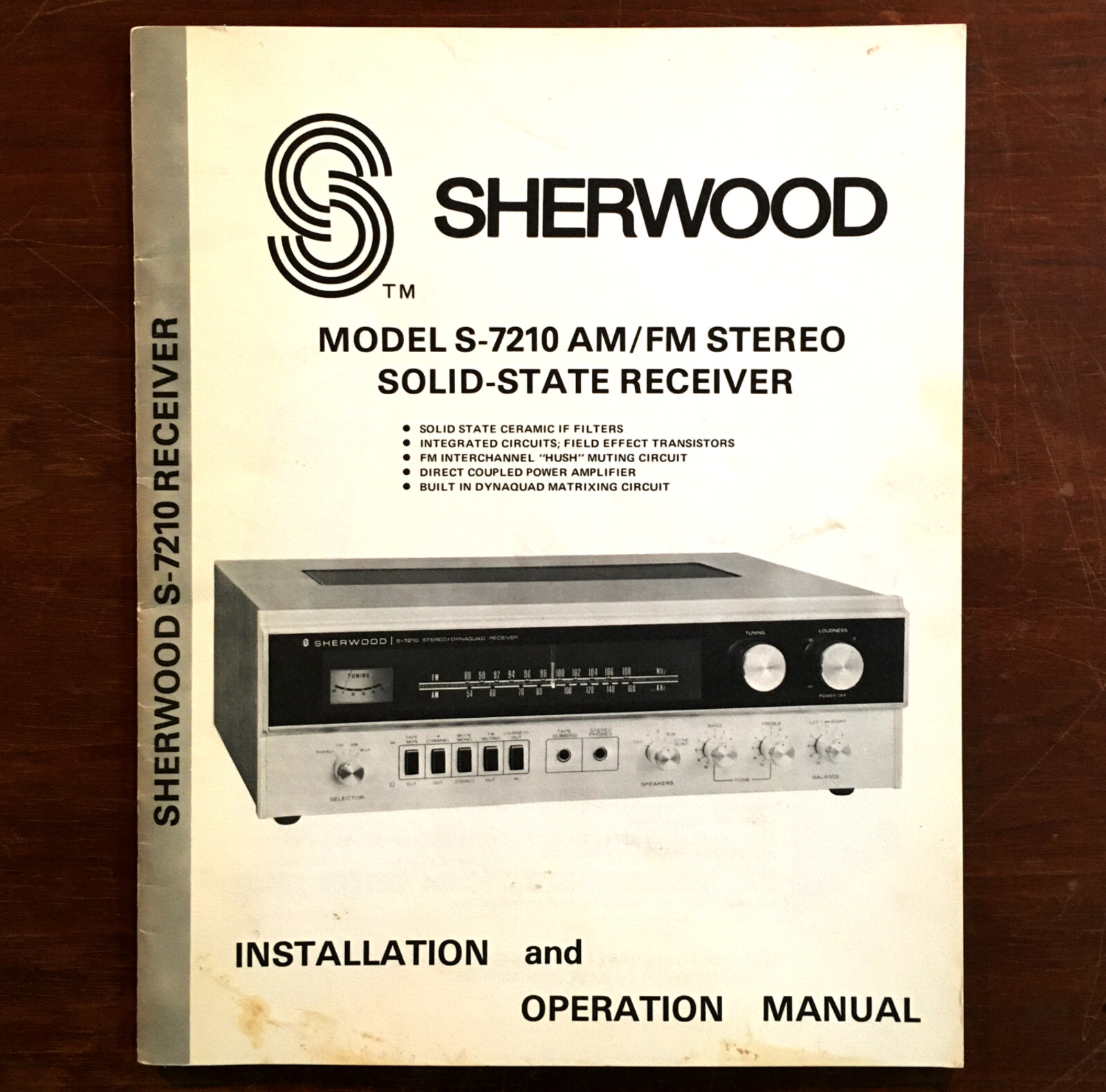 Original Sherwood S-7210 Stereo Receiver Installation and Operation Manual