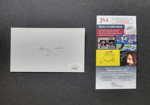 Harry Kalas signed baseball index card BB HOF 2002 Jsa Authenticated - Picture 2 of 2