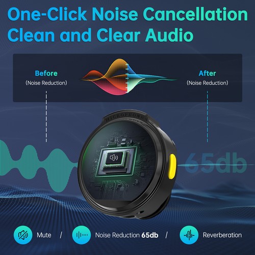 Wireless Mini Lavalier Microphone 3-in-1 Receiver Noise Reduction Lapel Mic - Afbeelding 4 van 14
