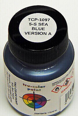 Tru-Color 1097 5-S Sea Blue Version A 1oz Solvent Based Acrylic Model Paint