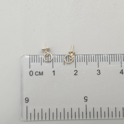 9ct Yellow Gold Peg Cup Settings Hoop Pendant Charm 9K Hooplet Half Drill Stone - Picture 4 of 8
