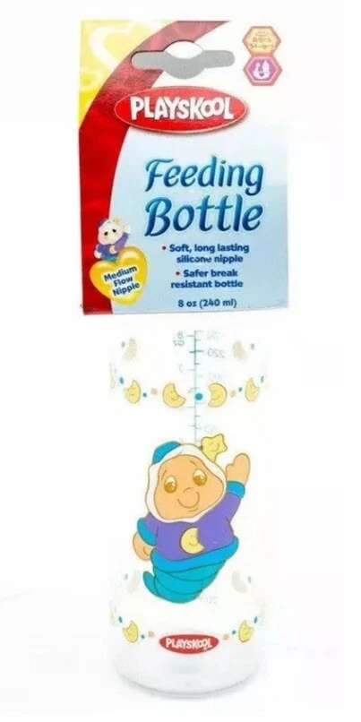 Playskool Gloworm Feeding Baby Bottle Hasbro Glow Worm 2006 Silicone Nipple