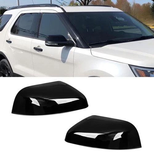 Gloss Black Door Wing Mirror Cover Cap Set For Ford 2016 2017 2018 2019 Explorer