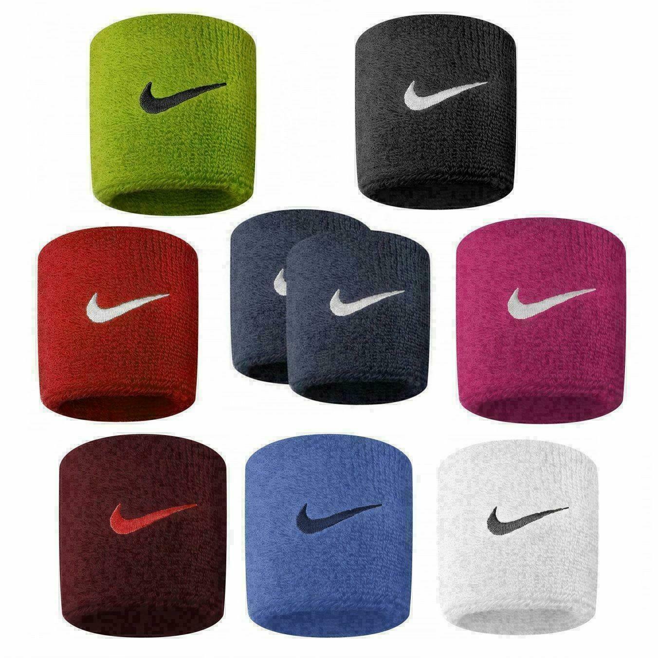 Nike Swoosh Tennis Squash Badminton Sports Gym Wristbands Wrist Bands
