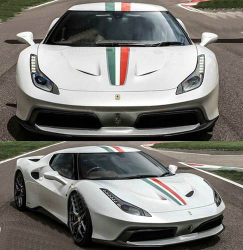 Graphics Racing Stripe Car Sticker Tricolor Italy Flag Decal For Ferrari 488 458 - Afbeelding 1 van 4