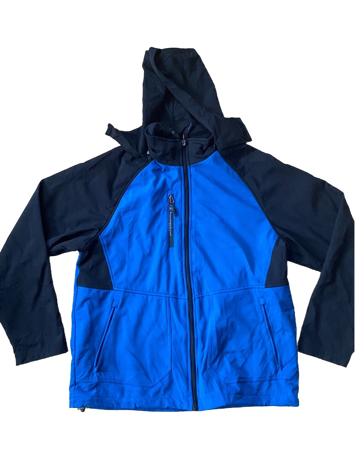 Blue Champion Jacket with detachable hood, Men's, Size Large