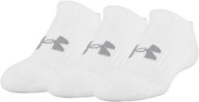 Under Armour Kids 248472 Training Cotton No Show Socks 3-Pair Pack Size 13.5K-4Y