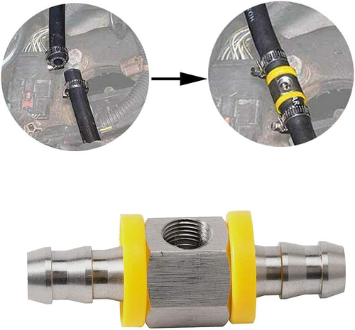 Adattatore raccordo a T 1/2" spinato push lock con porta sensore 1/8-27 NPT, 304 Stainle - Foto 4 di 12