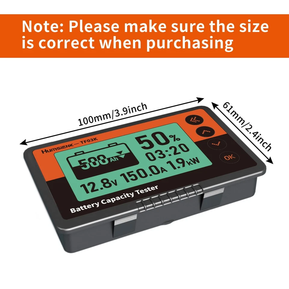 350A Digital Voltmeter LCD LiFePO4 Batterie Monitor 12-84V mit Kapazitätsanzeige - Bild 2 von 4