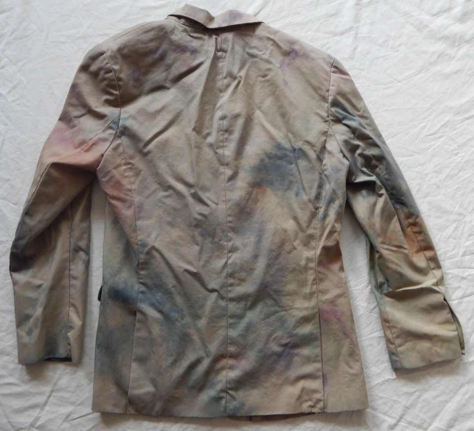 Tie Dye Beige Rainbow 2-Button Blazer Suit Coat Sport Jacket - XL Mens Abstract - Image 2 of 4