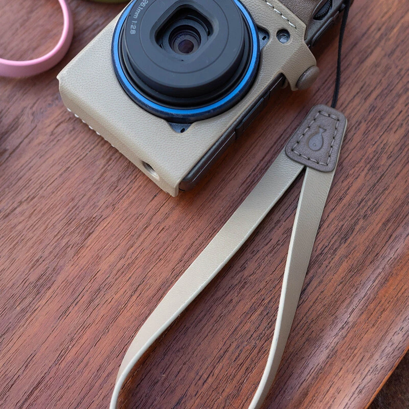 Correa de muñeca de piel de oveja real hecha a mano accesorios pulsera apta para Ricoh Foto 4 de 4