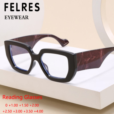 Men Women Thick Frame Anti Blue Light Reading Glasses Fashion Full Frame Glasses