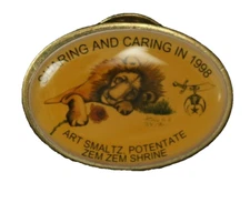 Masonic Fraternal Lapel Hat Pin Sharing And Caring 1998 Zem Zem Shrine USA