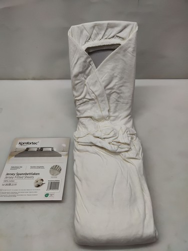 Komfortec Jersey Spannbettlaken 200x200 cm, 100% Baumwolle, Weiss