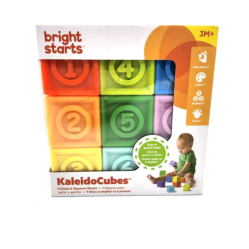 Bright Starts KaleidoCubes - 9 Stück Baby Badewannenstapel & Quetschblöcke, Alter 3M+ - Bild 6 von 13