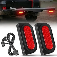 Nilight Hitch Cargo Carrier Oval Light Kit 2PCS 6Inch Red Lights