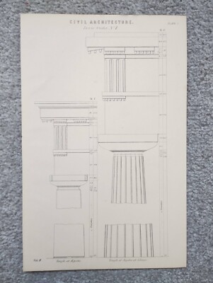 Beispiele bürgerlicher Architektur - antiker Druck - 1875