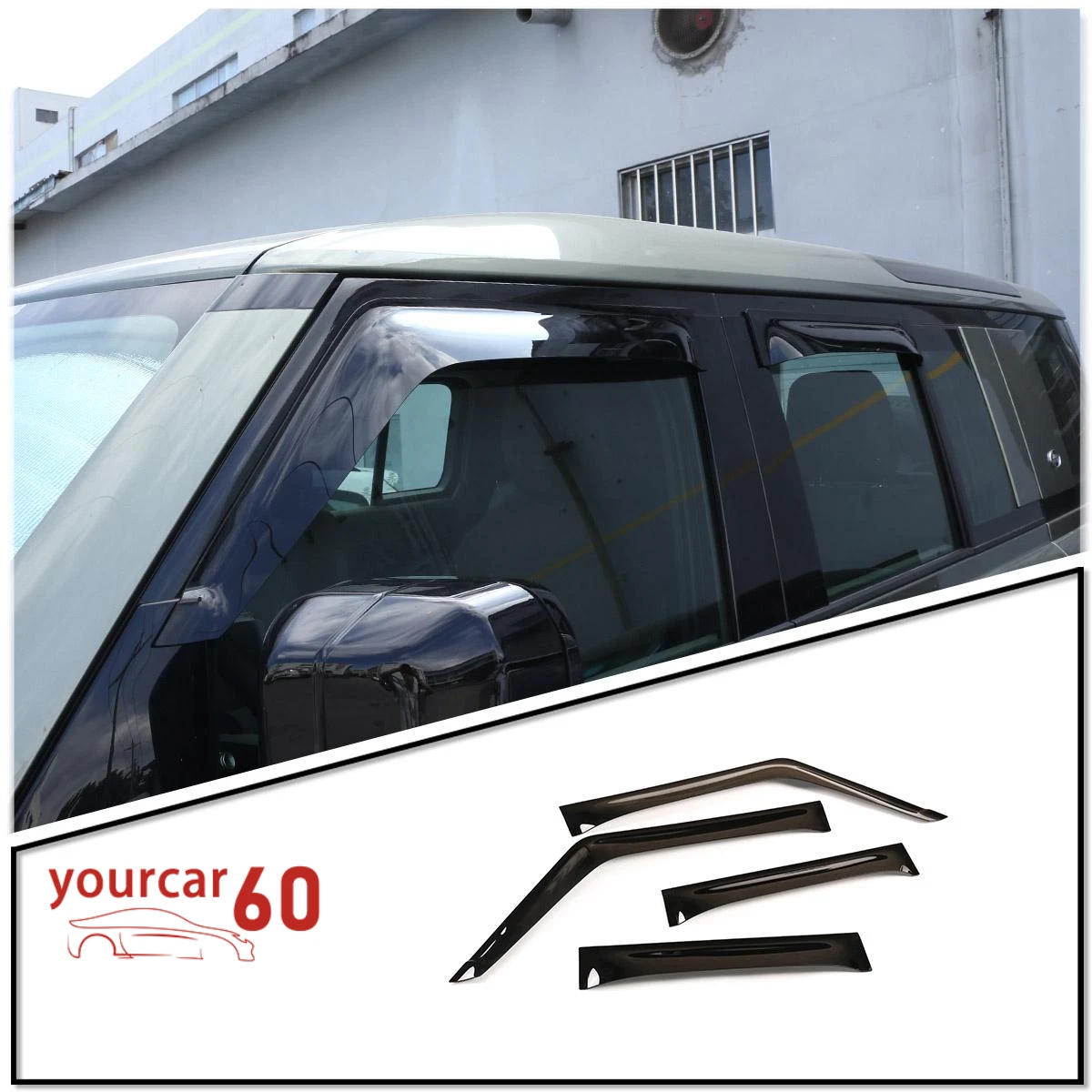 For Land Rover Defender 110 2020 2023 Car Window Rain Wind Deflectors Trim ABS