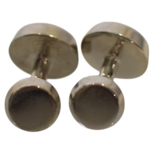 Boss Hugo Boss Silver Tone Metal & Ivory Enamel Men Cufflinks Accessories in Box - Picture 8 of 13