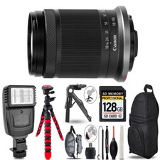 Canon RF-S 18-150mm f/3.5-6.3 IS STM Lens Slave Flash Tripod - 128GB Bundle