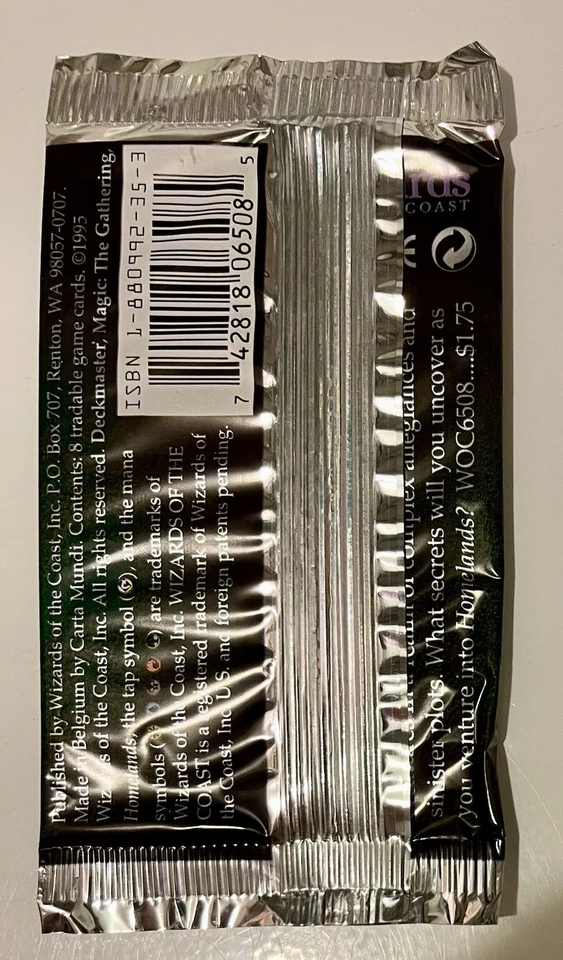 Magic the Gathering Homelands Booster Pack 1995. Factory Sealed. 40 available - Image 3 of 4