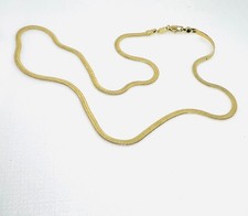 Gold filled Herringbone Chain snake flat necklace 19.5" inches
