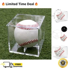 Compact UV Protected Baseball Display Cube - Ideal for Showcasing Collectibles