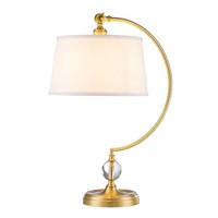Tischleuchte Tischlampe E27 62,6 Cm Hoch In Messing Creme Metall Stoff
