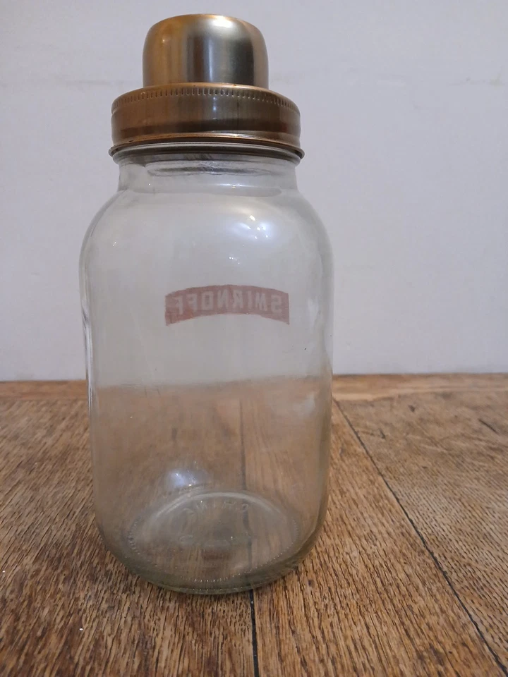Smirnoff Vodka Glass Mason Jar Cocktail Shaker Mixer - Image 3 of 4