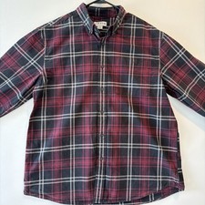 Orvis Classic Collection Shirt Mens XL Red Black Plaid Button Down Flannel