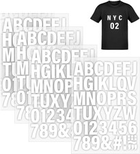 4 Fogli Lettere E Numeri Termoadesivi per Abbigliamento, Adesive per Tessuto, To