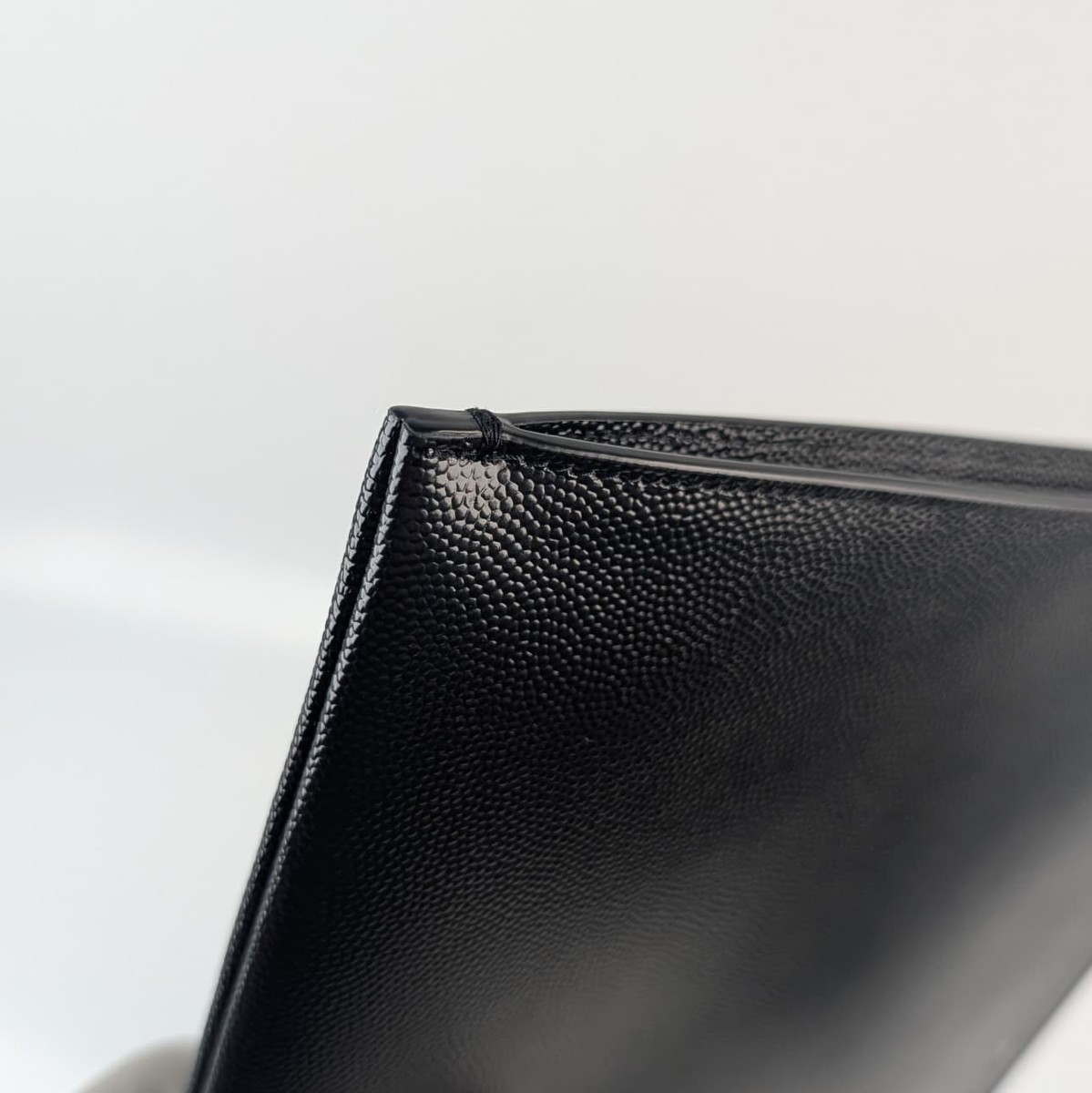 Authentic Saint Laurent Grain de Poudre Leather Zipped Tablet