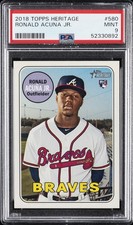 2018 TOPPS HERITAGE #580 RONALD ACUNA JR. ROOKIE RC PSA 9