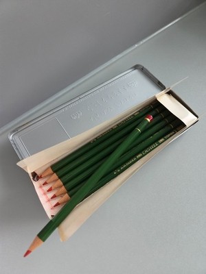 Vintage Faber-Castell 9609 sieben Kopierstifte   Metalldose   Rarität