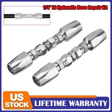 2Pcs 1/4inch Hydraulic Hose Field Repair Kit for Hydraulic Hose Crimper Fittings
