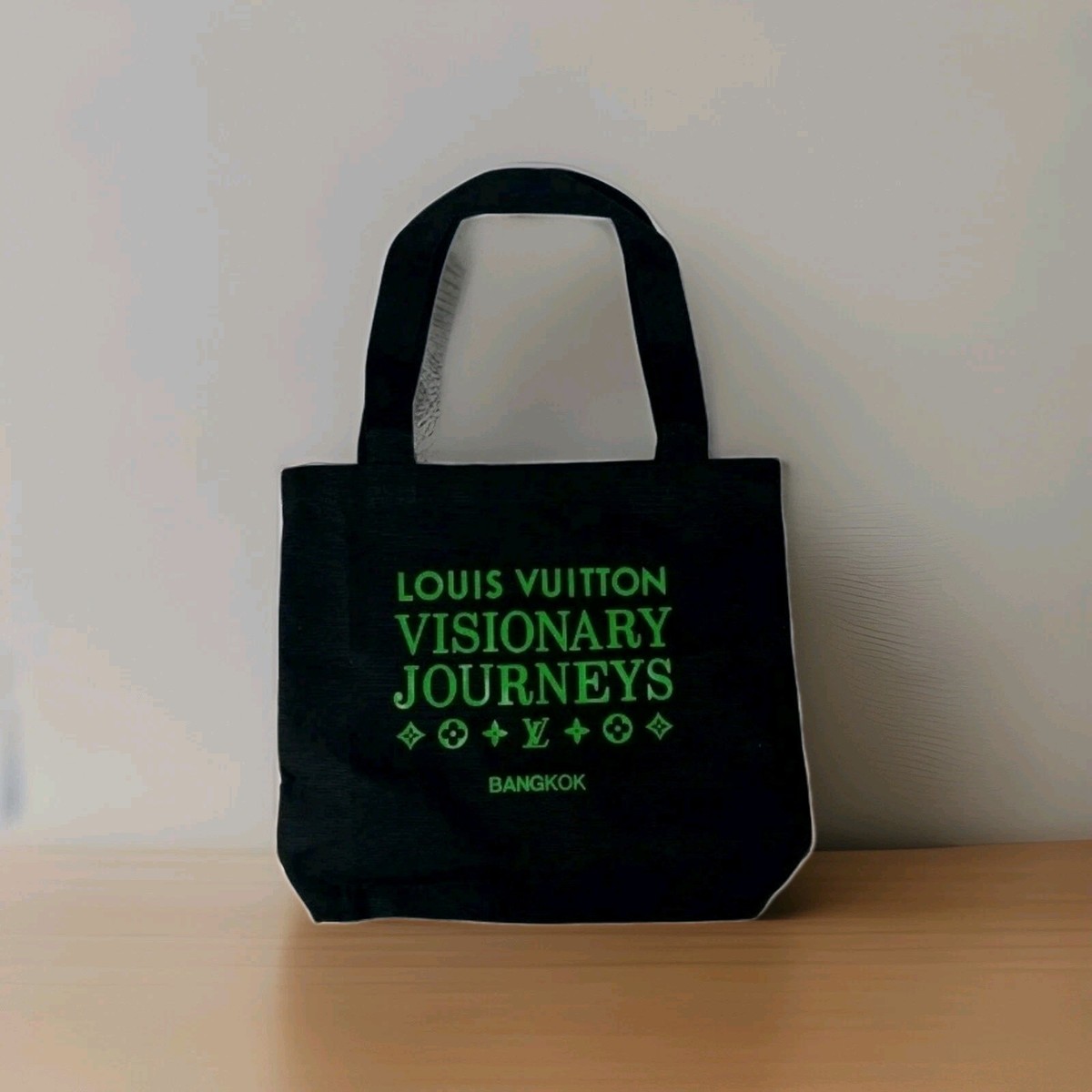 LOUIS VUITTON Black Green Tote Bag Eco Bag Visionary